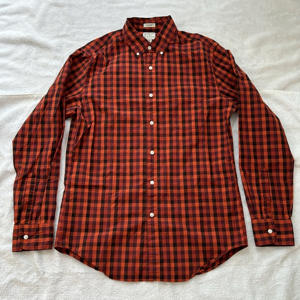 J. Crew gingham shirt with stretch